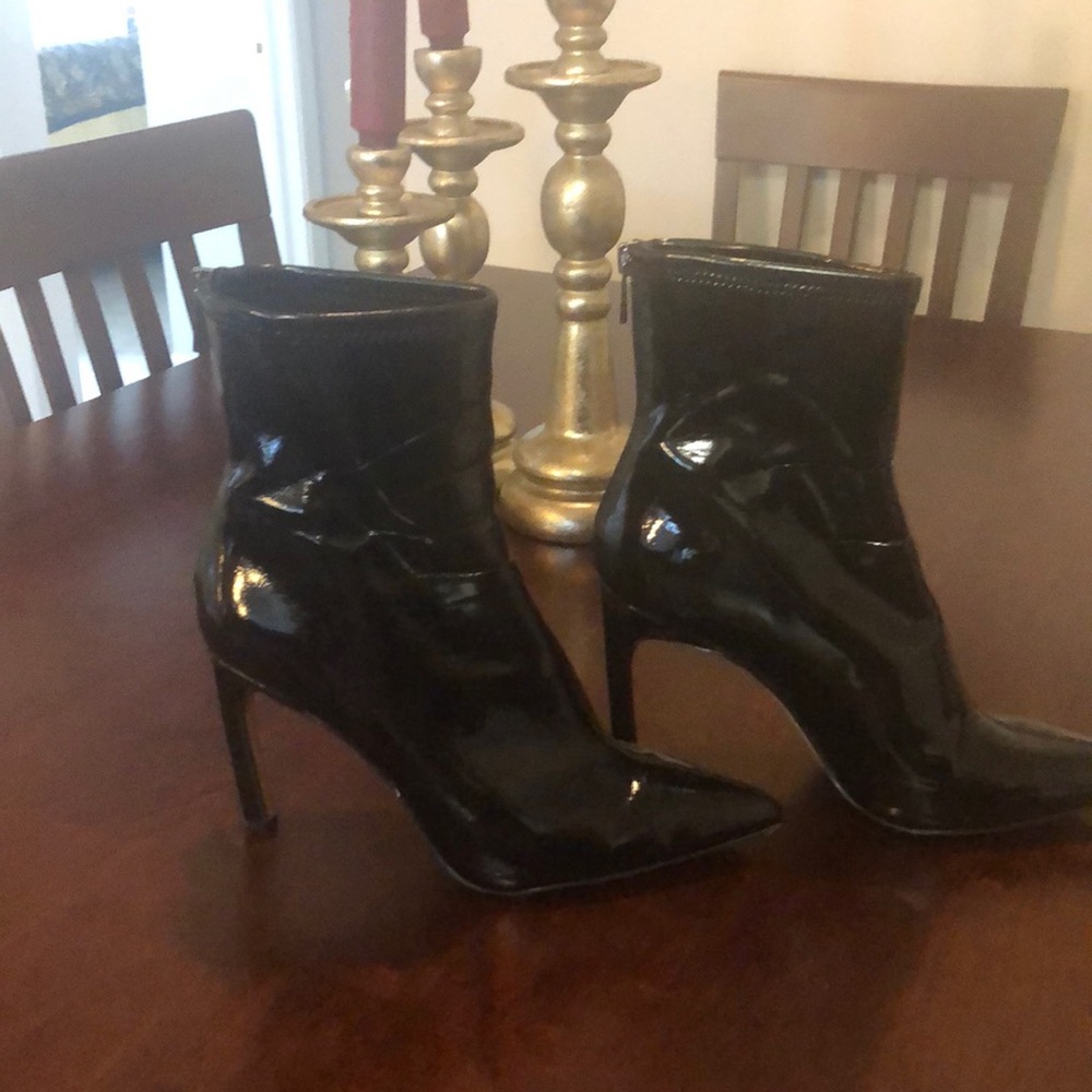 Jessica Simpson Black Patent Leather Booties